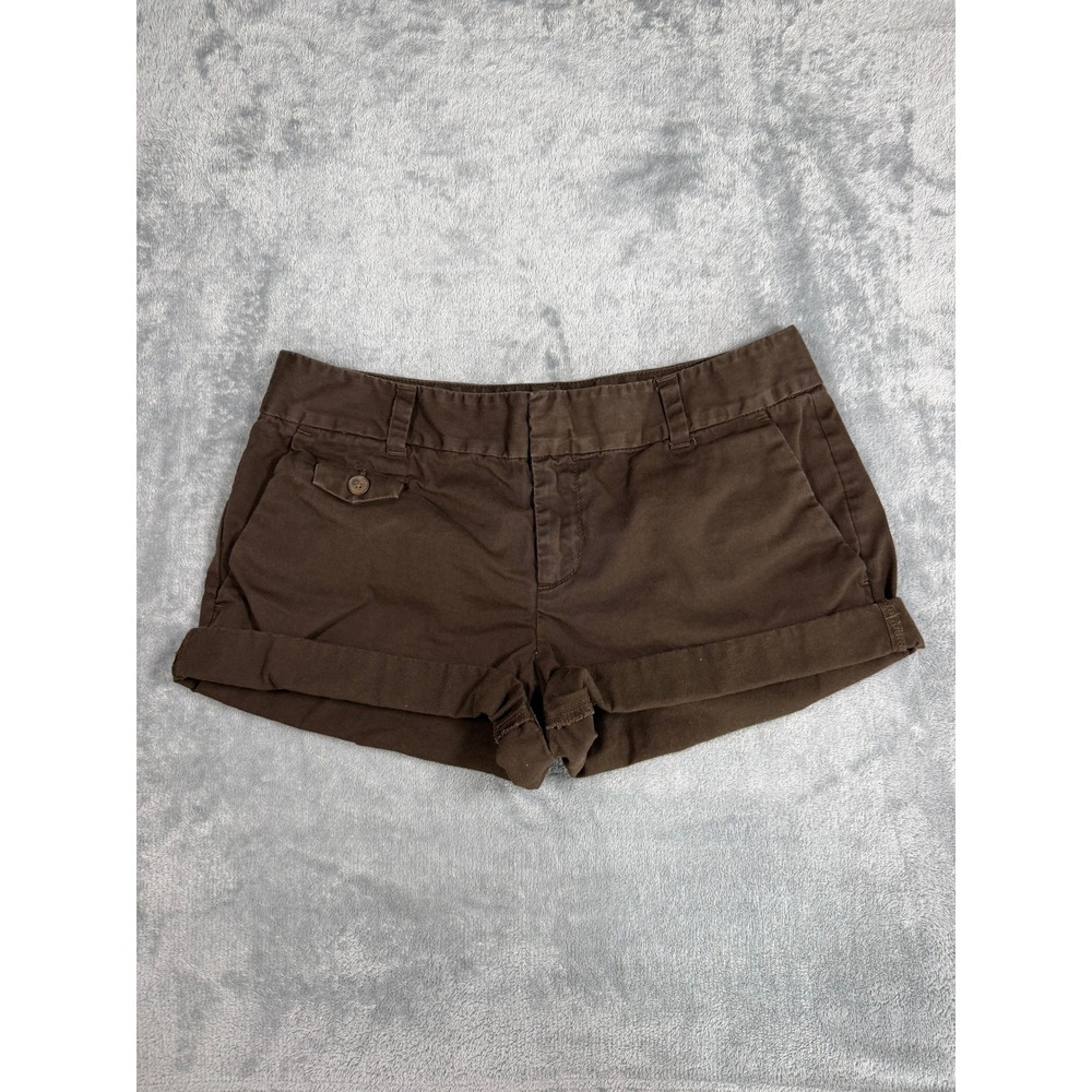 Mocha Brown Retro Utility Chino Mini Low-Rise Shorts Indie Grunge Sleaze Bratz 4